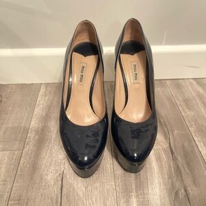 Miu miu platform navy blue high heels size 8 1/2
